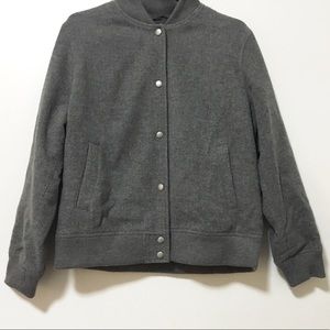 Uniqlo Gray Wool Bomber Jacket